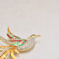 Vintage Seta Bird of Paradise Brooch – Gold Tone, Rhinestone & Enamel