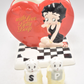 Vintage Betty Boop "With Love" Salt & Pepper Pots & Napkin Holder – Boxed