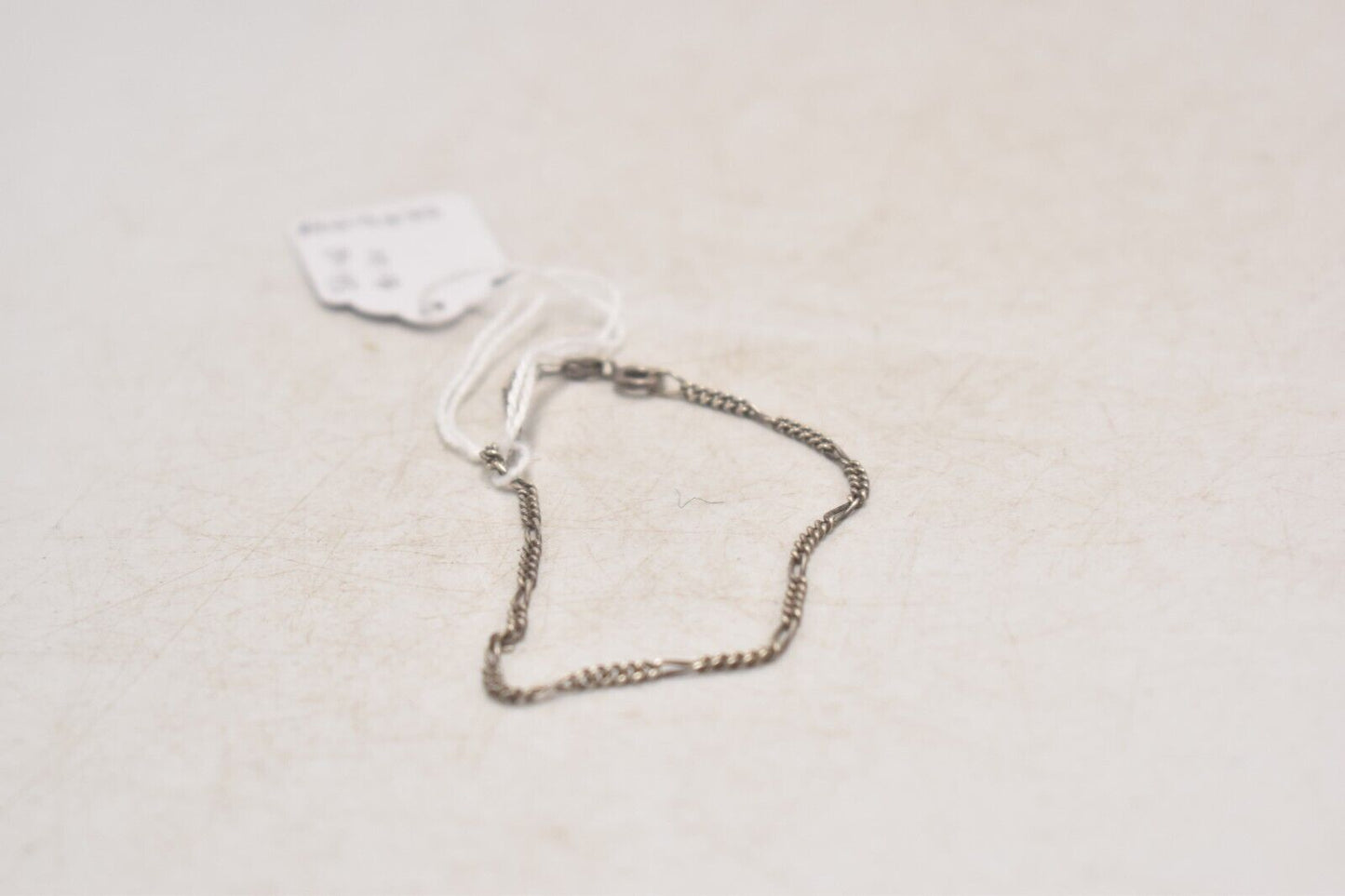 Vintage 925 Sterling Silver Figaro Link Bracelet - 19cm