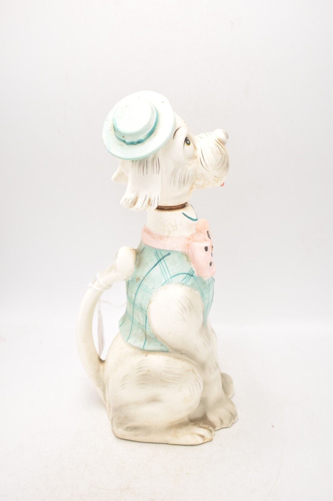 Vintage 1940s Musical Poodle Dog Decanter Hand-Painted Collectible Barware Gift