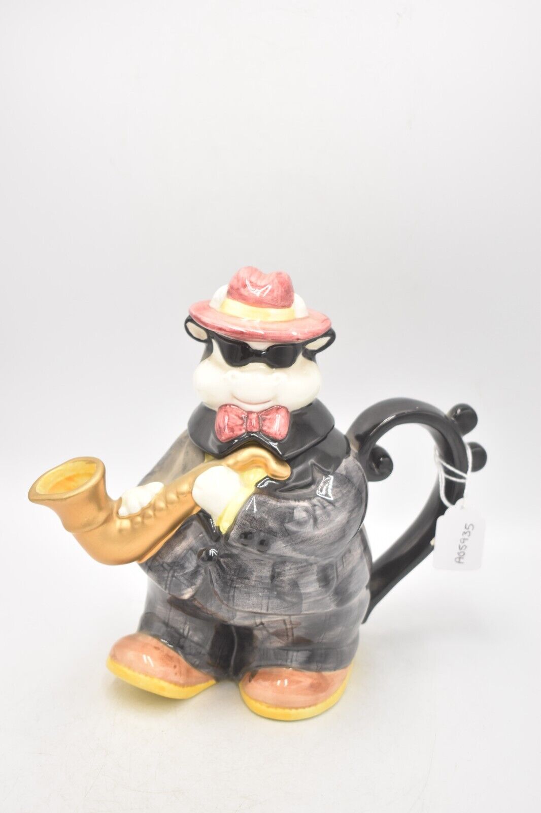 Vintage 1993 Fitz & Floyd Omnibus Saxophone Playing Cow Teapot – Decorative