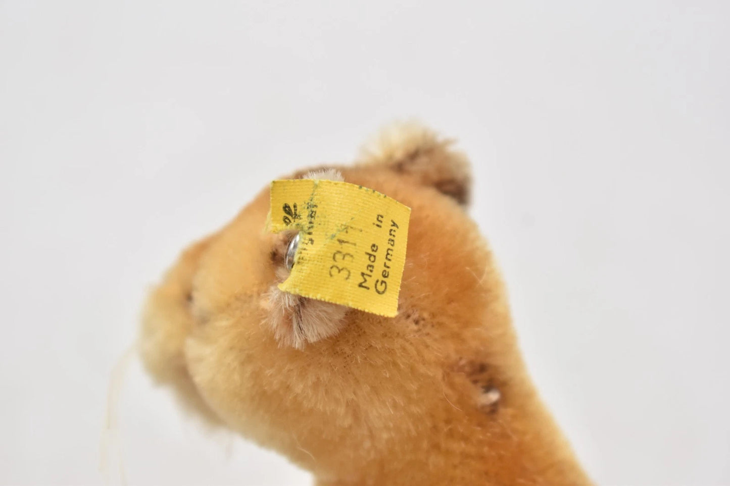 Vintage Steiff Lion Lioness 1950s 1960s Mohair Ear Button Tag 11cm