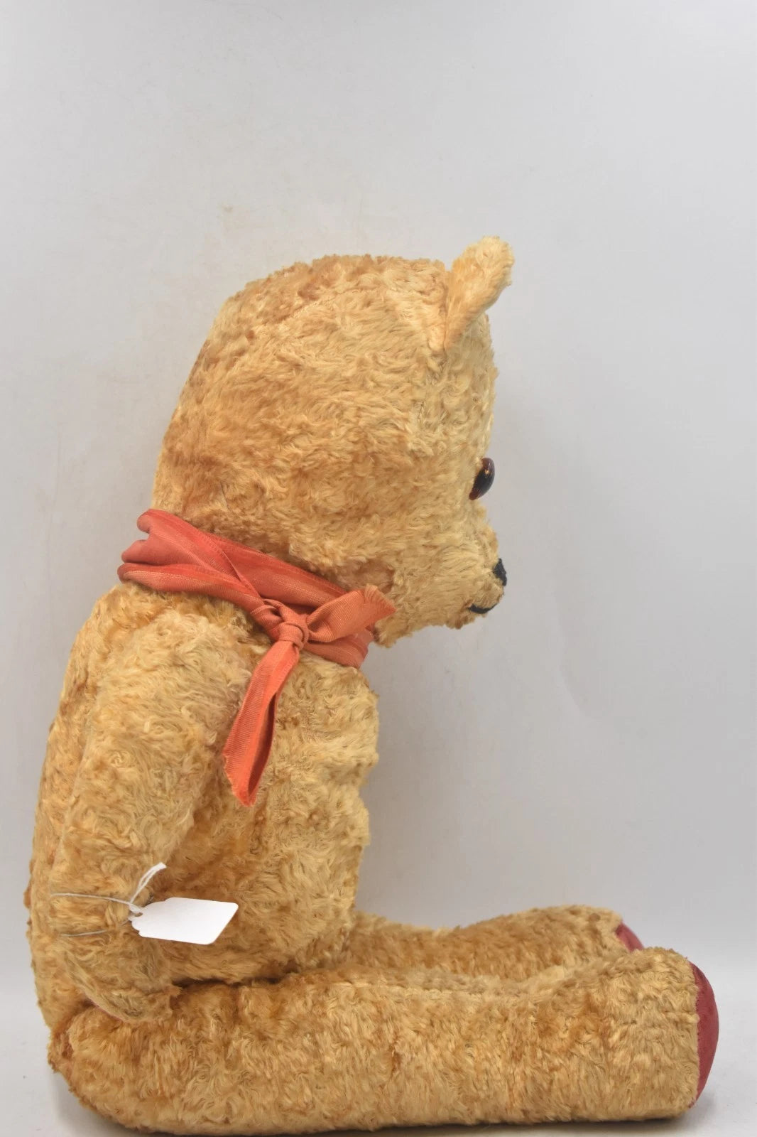 Vintage 1950s European Silk Plush Teddy Bear Fully Jointed 54cm Wood Wool Filled