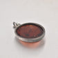 Vintage Sterling Silver 925 and Amber Modernist Oval Necklace Pendant Hallmarked