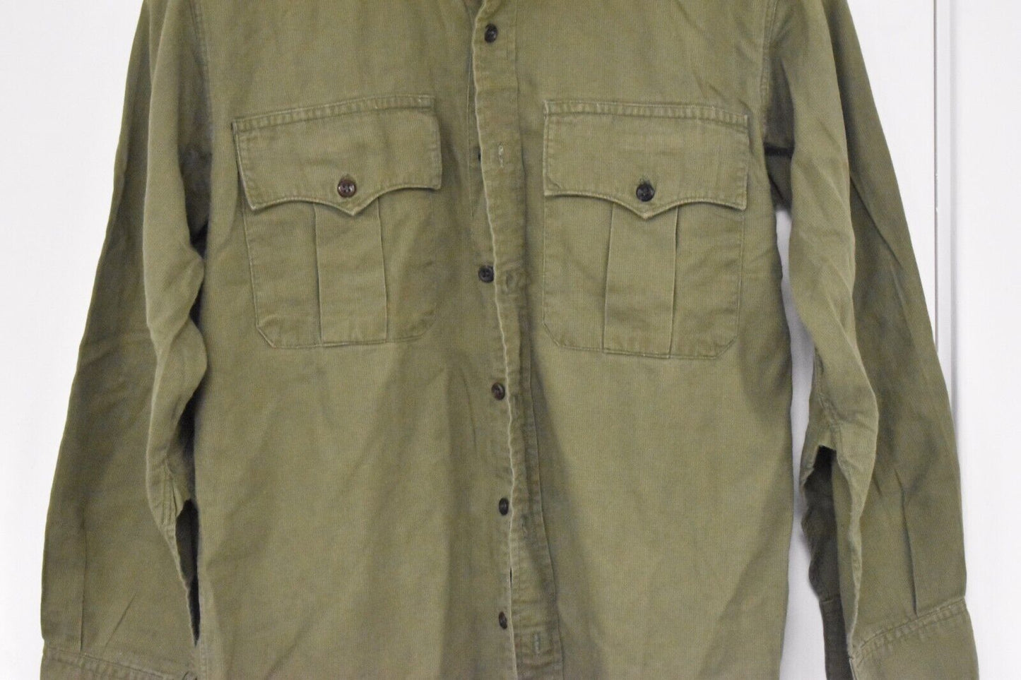British Army 1960s Olive Green Jungle Aertex Cellular Shirt – Size 38"