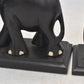 Vintage Hand-Carved Ebony Wooden Elephant Bookends Ceylonese 13cm