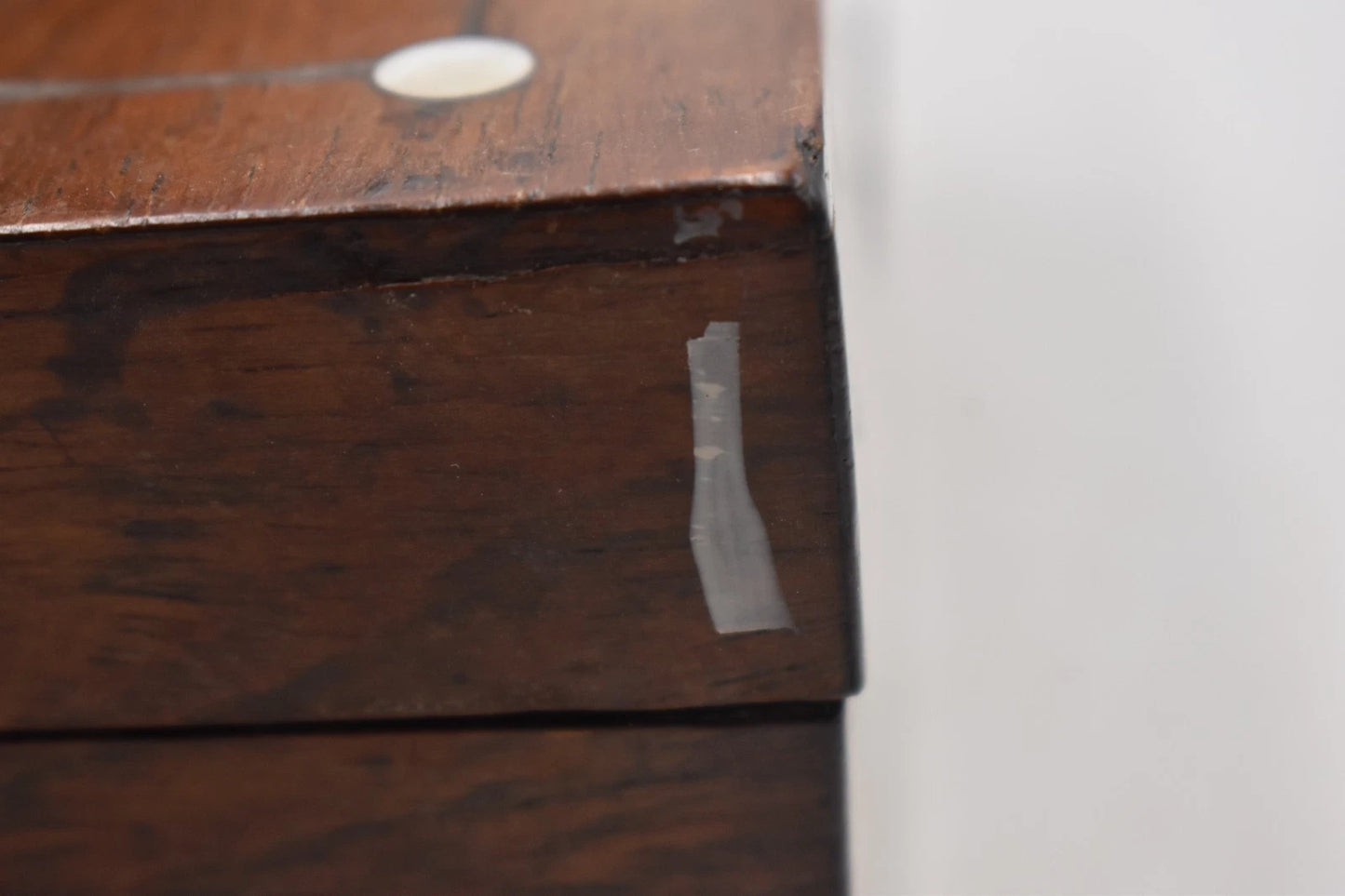 Antique French Rosewood Jewellery Box Mother of Pearl Inlay