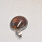 Vintage Sterling Silver 925 and Amber Modernist Oval Necklace Pendant Hallmarked