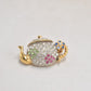 Vintage Teapot Brooch – Multi-Colour Rhinestone Costume Jewellery
