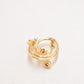 Vintage Amos Germany 14ct Gold Plated Garnet Floral Brooch