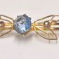 Vintage Gold Tone Butterfly Brooch with Blue Glass Gemstone – Women's Jewellery