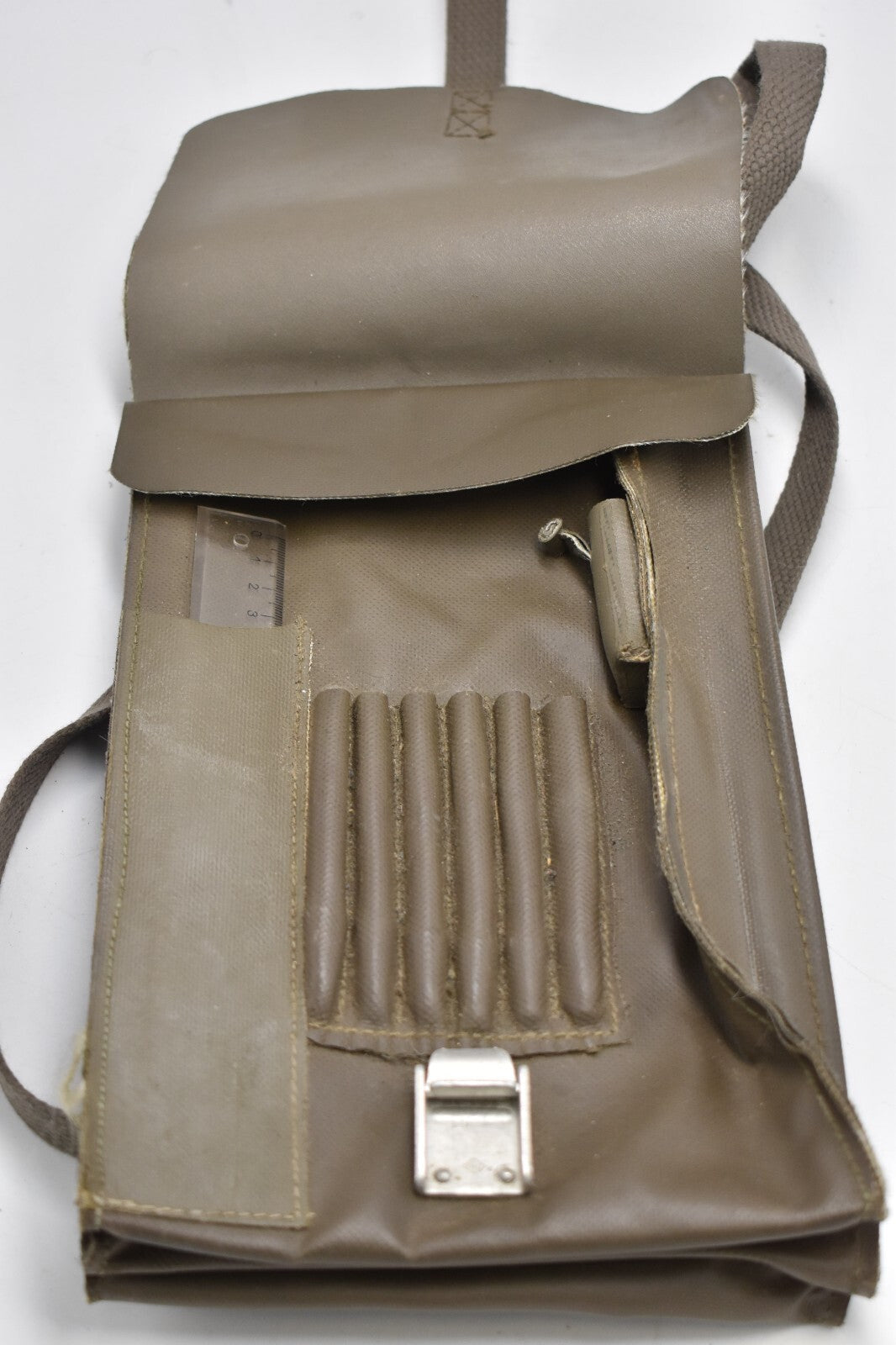 West German Bundeswehr Army Map Case with Strap Rubberized Military Surplus
