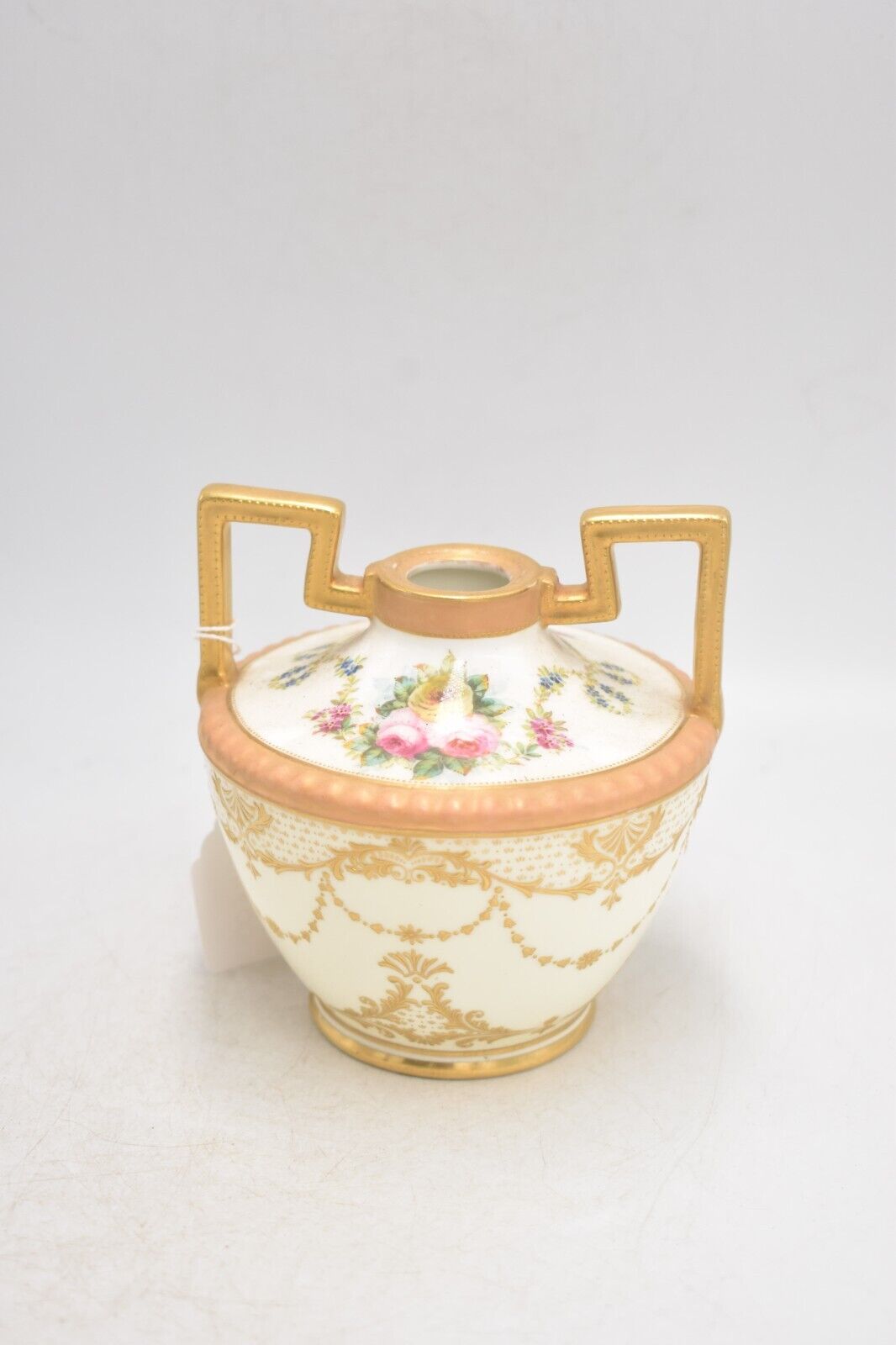 Antique Royal Doulton Rose & Gold Gilded Bud Vase (1901-1922)