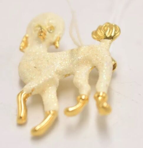 Vintage Poodle Dog Cream & Gold Tone Brooch – Women's Jewellery