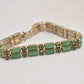 Vintage Gold Tone Green Chalcedony Tennis Bracelet – 18.5cm – Costume Jewellery